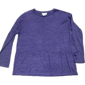 Liz Claiborne Women's Purple Sweater with 3/4 Sleeves - Size PM